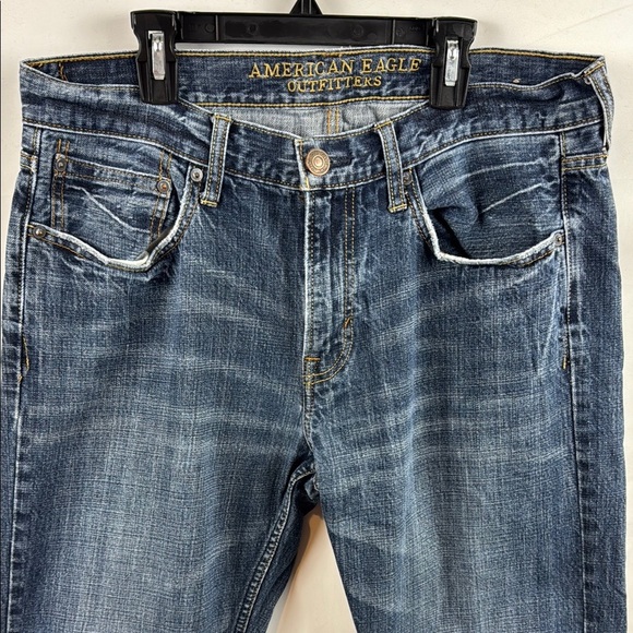 American Eagle Original Straight Men's Blue Jeans Size 32 - Picture 3 of 12